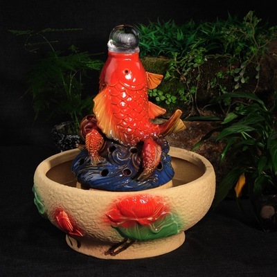 鯉魚躍龍門流水器 匠心工藝，細(xì)水長流年年有余